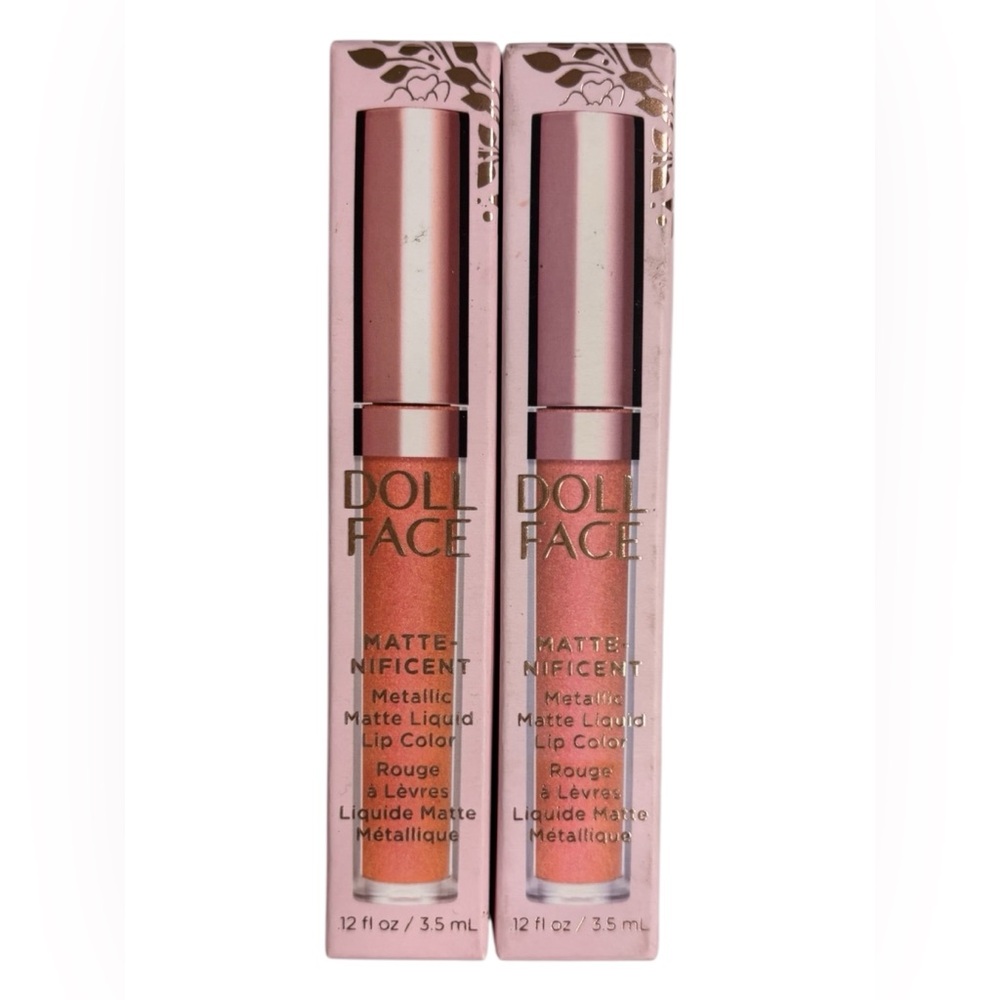 (2) Dollface Matte-nificent MLL-08 LUNA GOLD Metallic Matte Liquid Lip Color